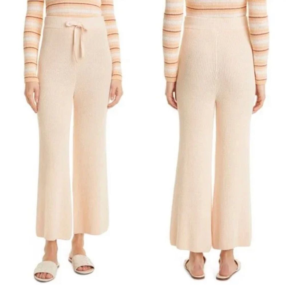 NEW Alc martell high waist crop knit flare womens pants desert rose